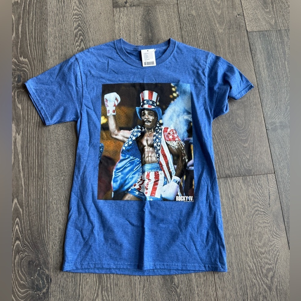 American Classics Apparel Inc Rocky IV Apollo Creed Tee in Blue Size Small